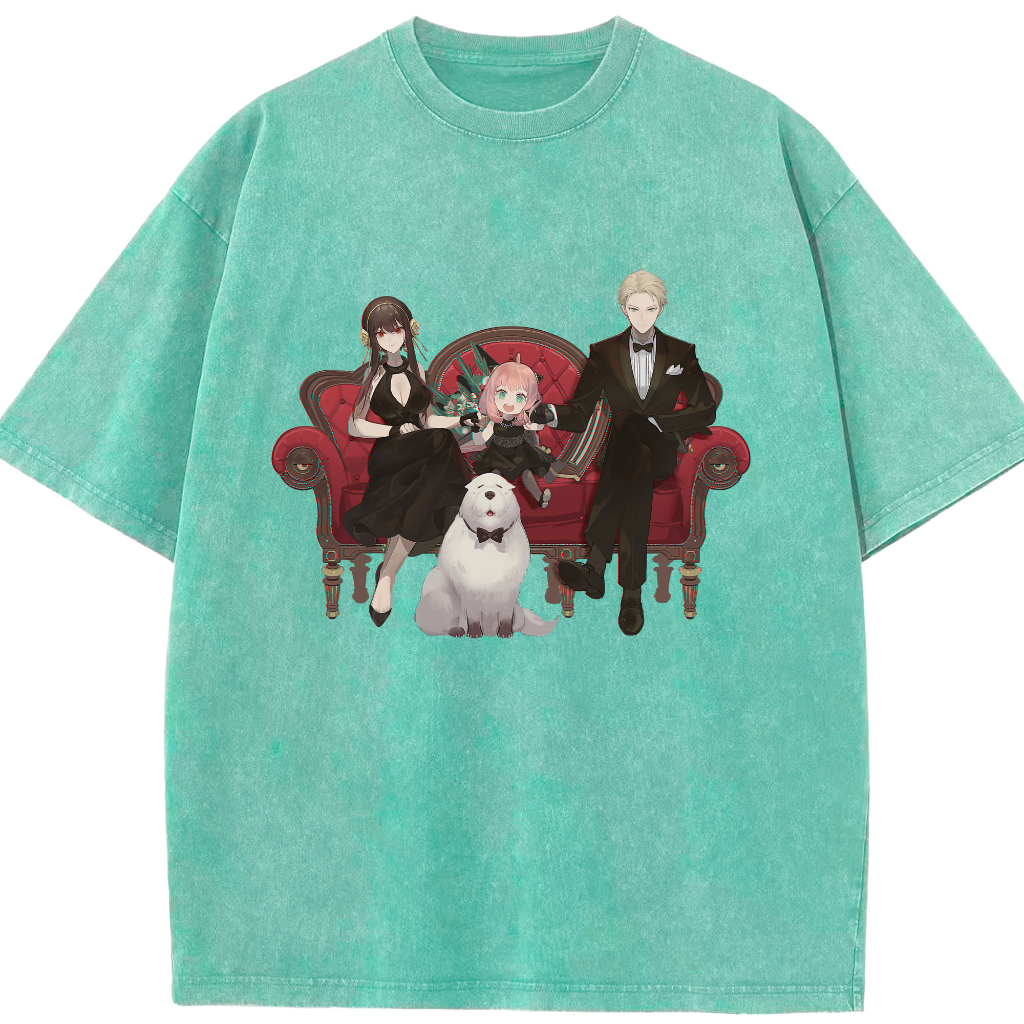 （画像用） SPY×FAMILY间谍家家酒 綿100% ヴィンテージ風 半袖Tシャツ（フロントプリント）